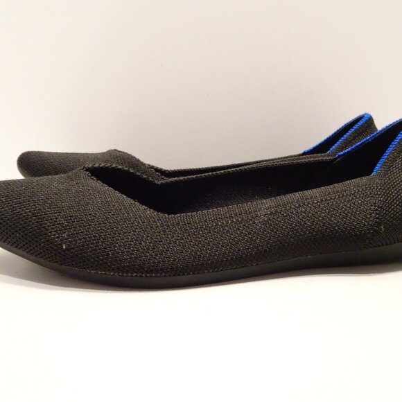 Rothy's The Point II Flats Shoes Black Knit Pointed Toe Ballet Women's Sz 7.5 - Picture 2 of 5